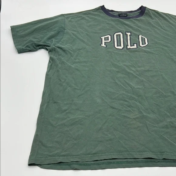 Vintage Polo Ralph Laurem Men's T Shirt XL Green Cotton Made In USA Short Sleeve - Picture 5 of 15